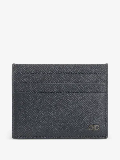 Ferragamo tarjetero de piel con placa Gancio
