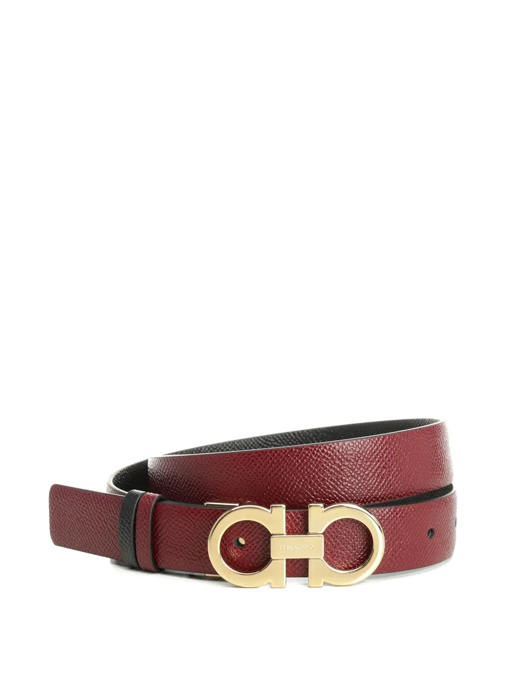 Ferragamo Gancini reversible leather belt - Rosso