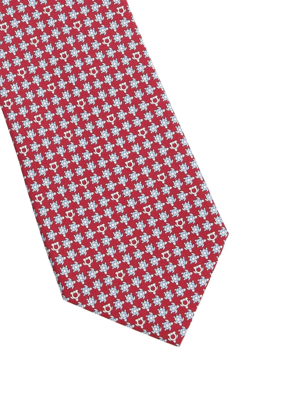 Ferragamo Gancini zijden stropdas met schildpadprint Rood
