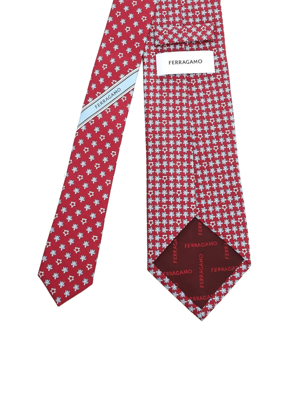 Ferragamo Gancini zijden stropdas met schildpadprint Rood