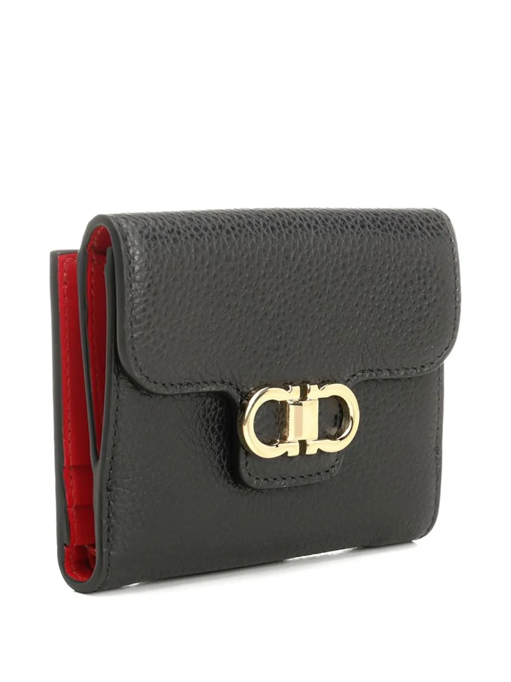  Ferragamo Cartera Con Placa Gancini - Negro 