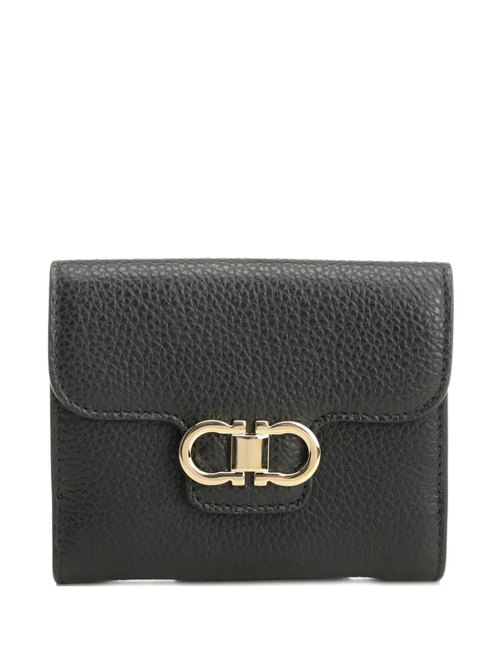 Ferragamo Gancini-plaque leather wallet - Schwarz