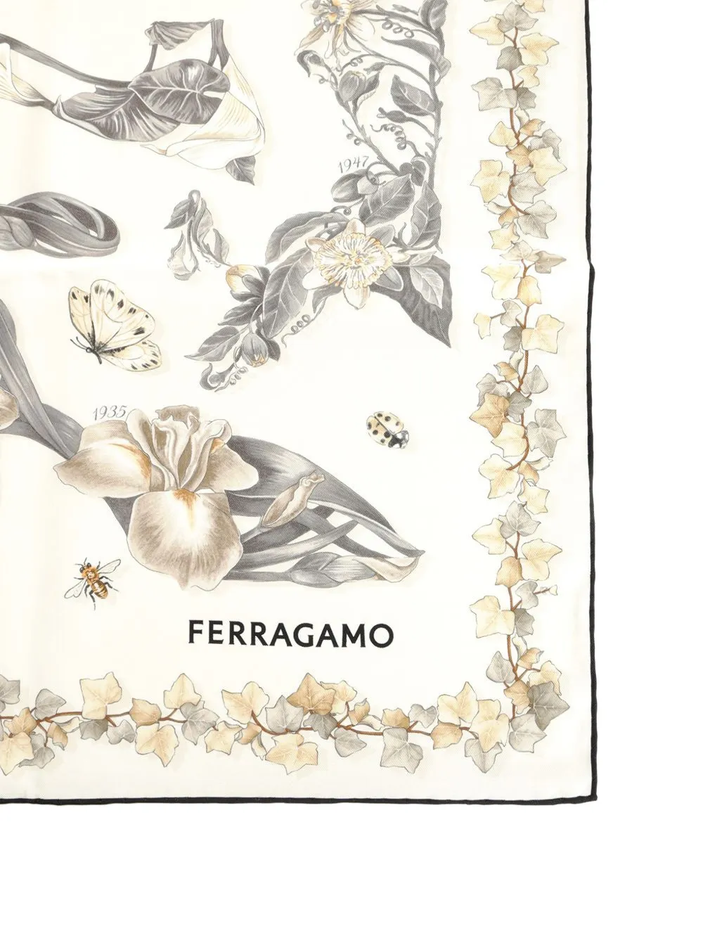 Ferragamo Sjaal met bloemenprint Beige