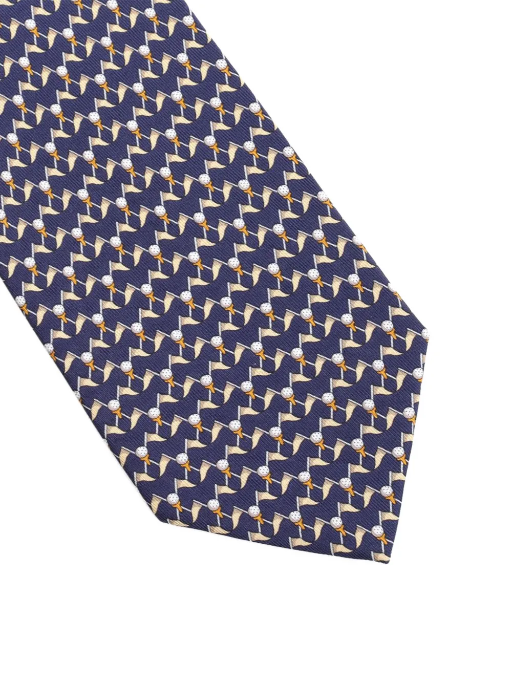 Ferragamo Zijden stropdas met print Blauw