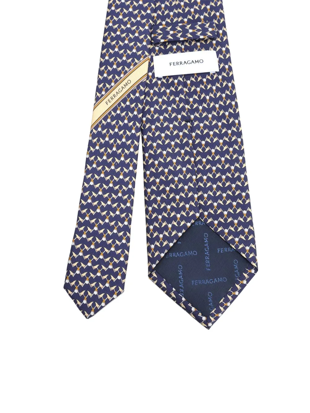 Ferragamo Zijden stropdas met print Blauw