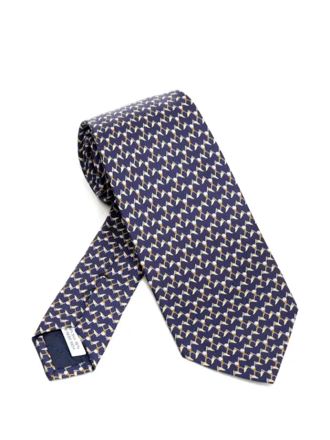 Ferragamo club-print silk tie