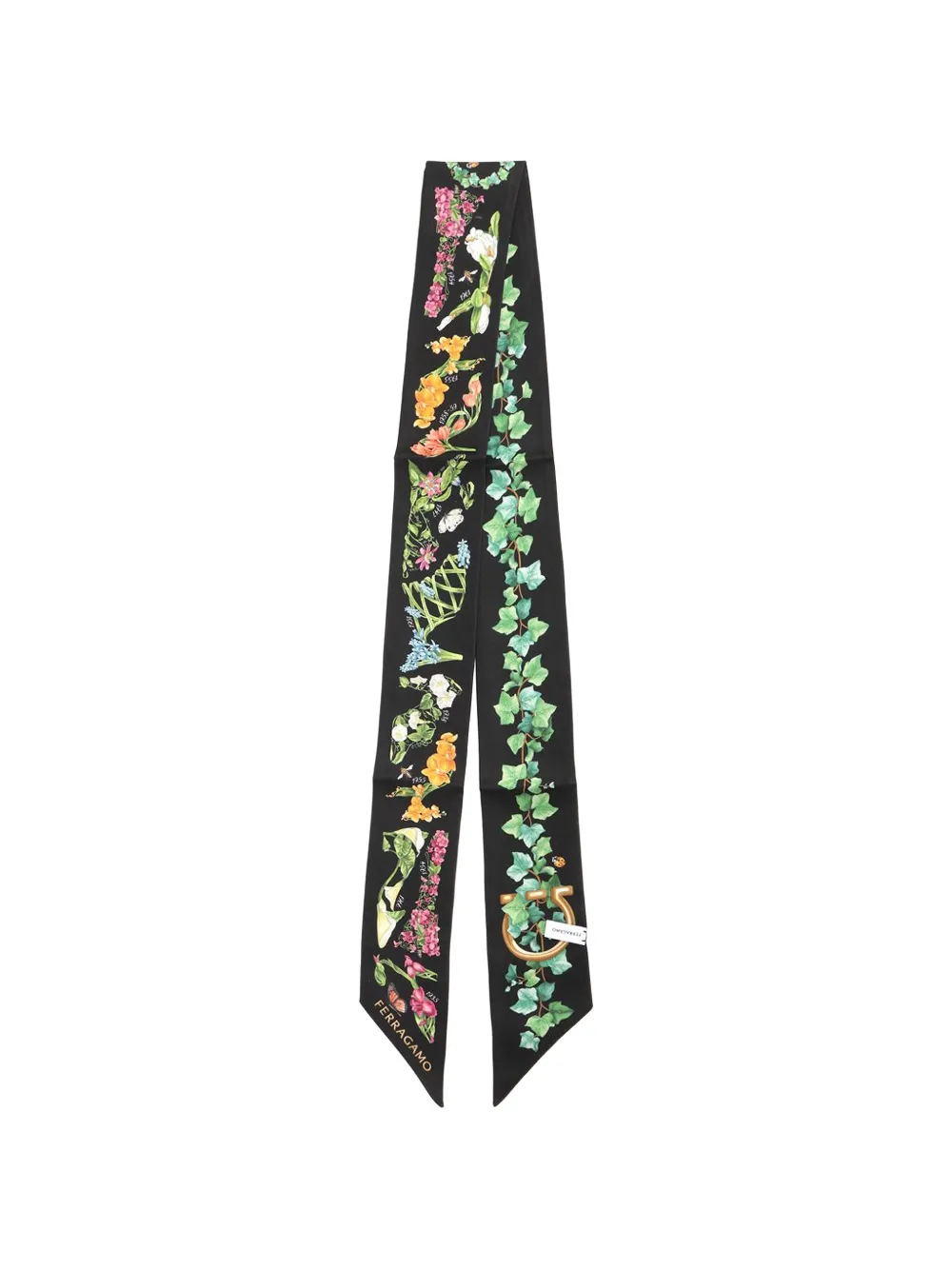 Ferragamo Eden Shoes print bandeau scarf - Nero