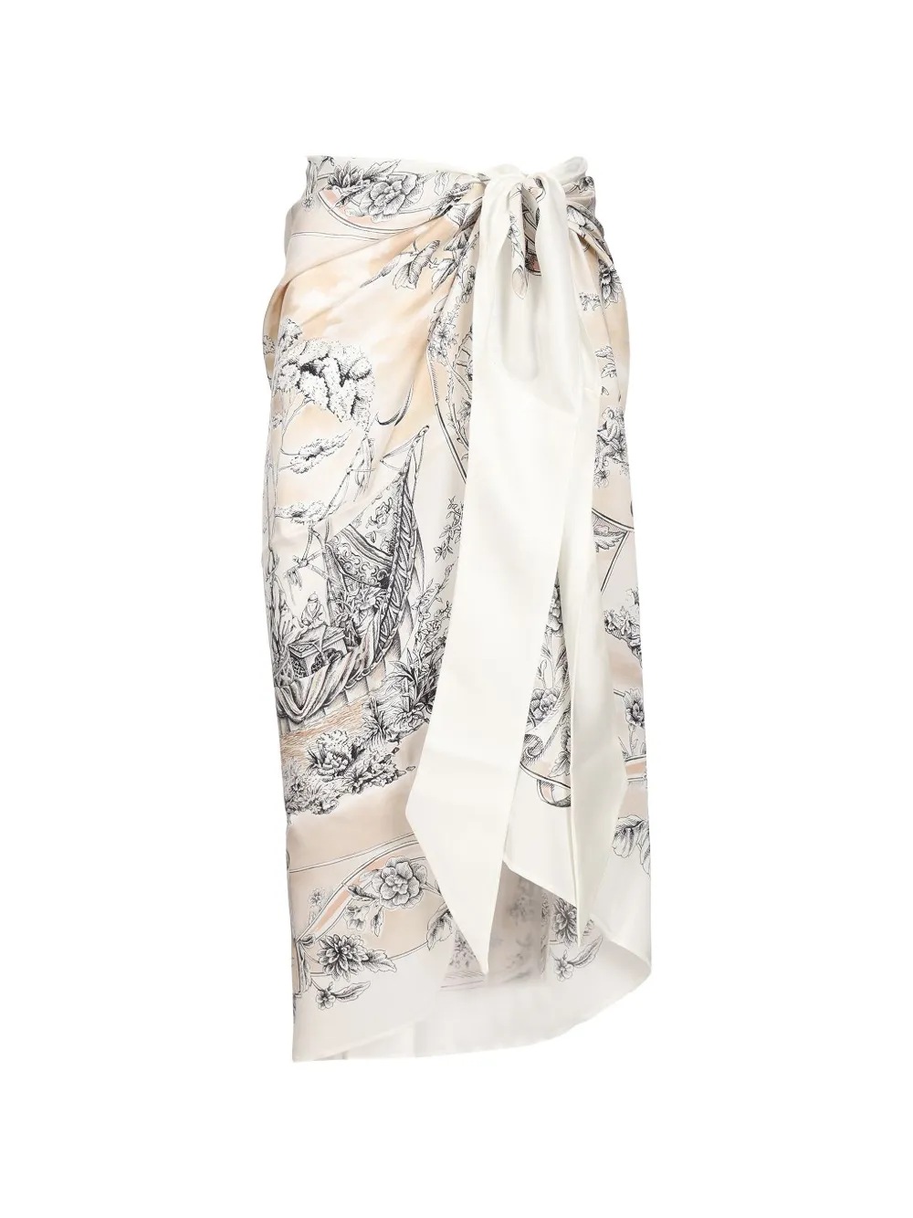 Ferragamo Voyage-print silk pareo - Nude