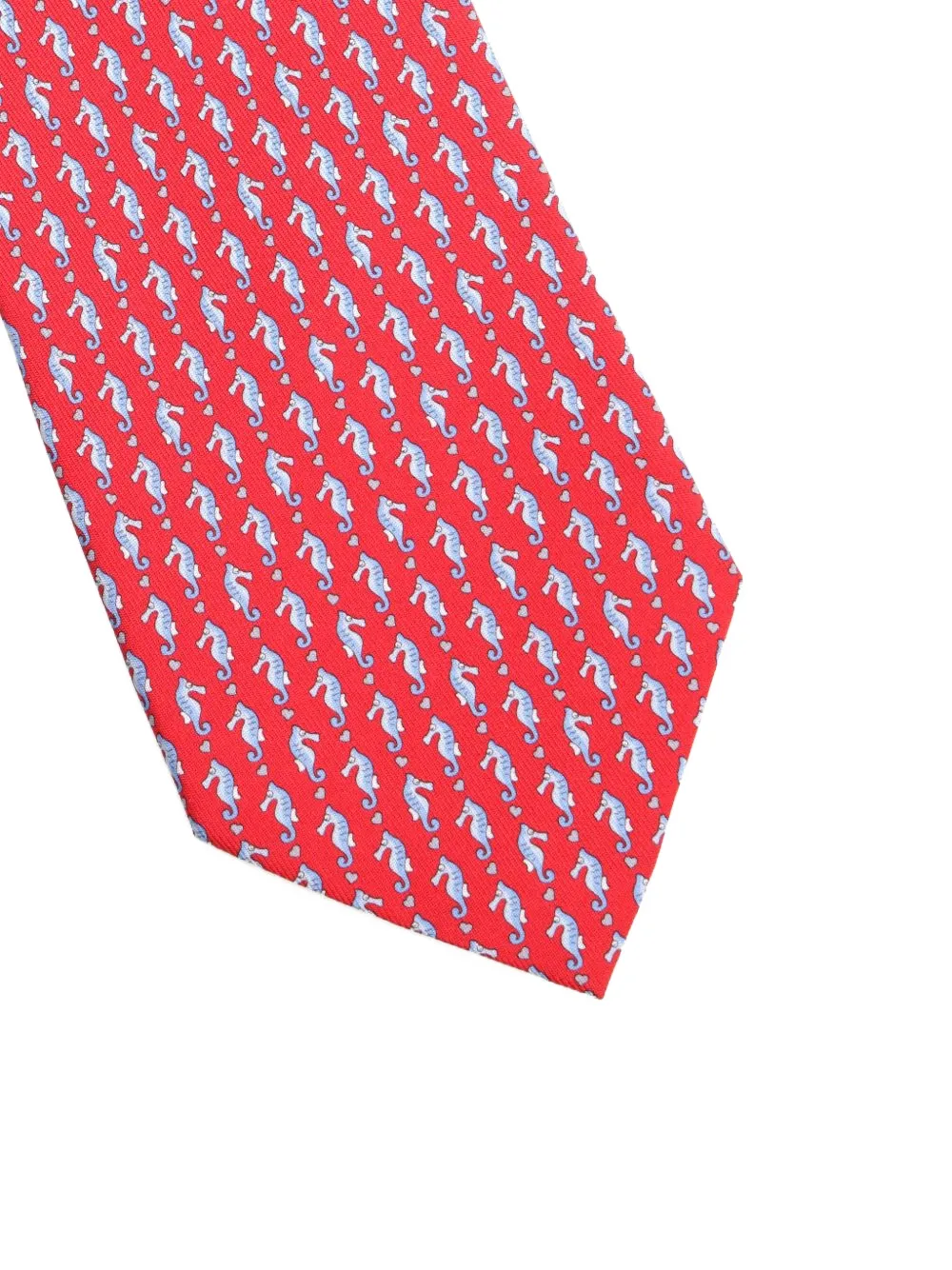 Ferragamo Zijden stropdas met zeepaard Rood
