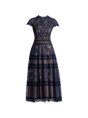 tadashi shoji fatiha floral lace and chiffon dress Fatiha Floral Lace & Chiffon Dress