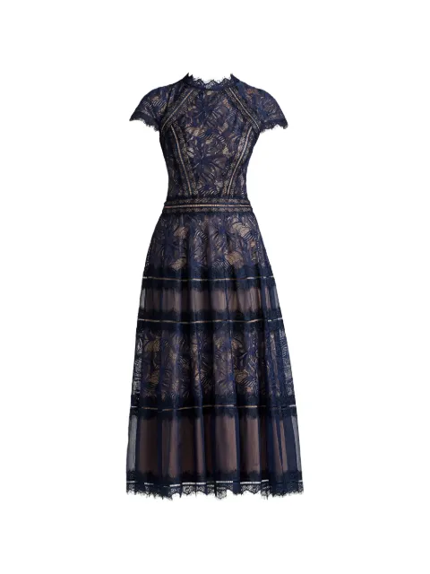 Tadashi Shoji Ahern embroidered tiered midi dress