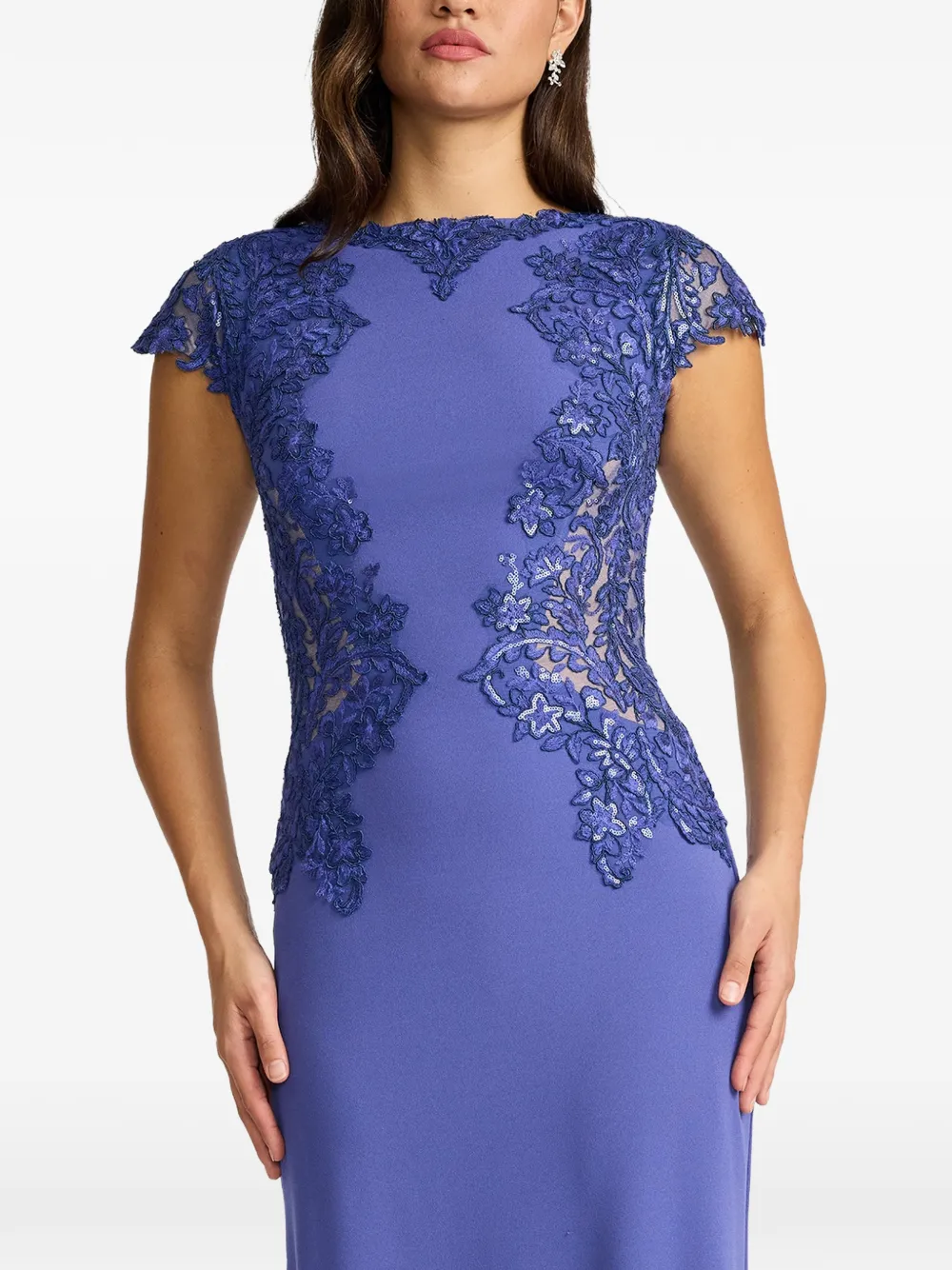 Tadashi Shoji Vicente maxi-jurk met borduurwerk Paars
