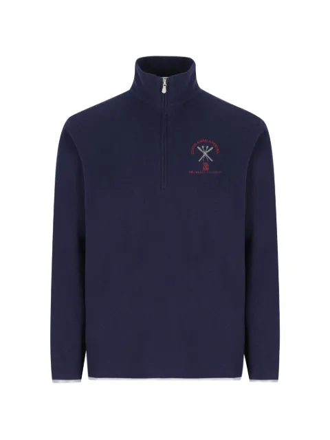 Brunello Cucinelli logo-embroidered quarter-zip sweater