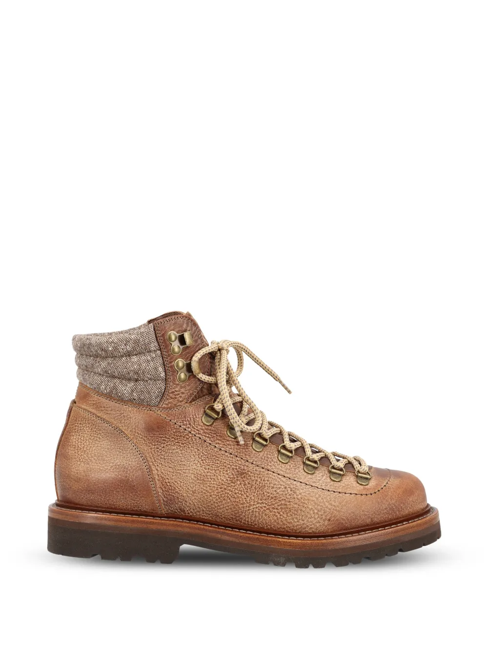 Brunello Cucinelli Lace-up Panelled Boots In Multi