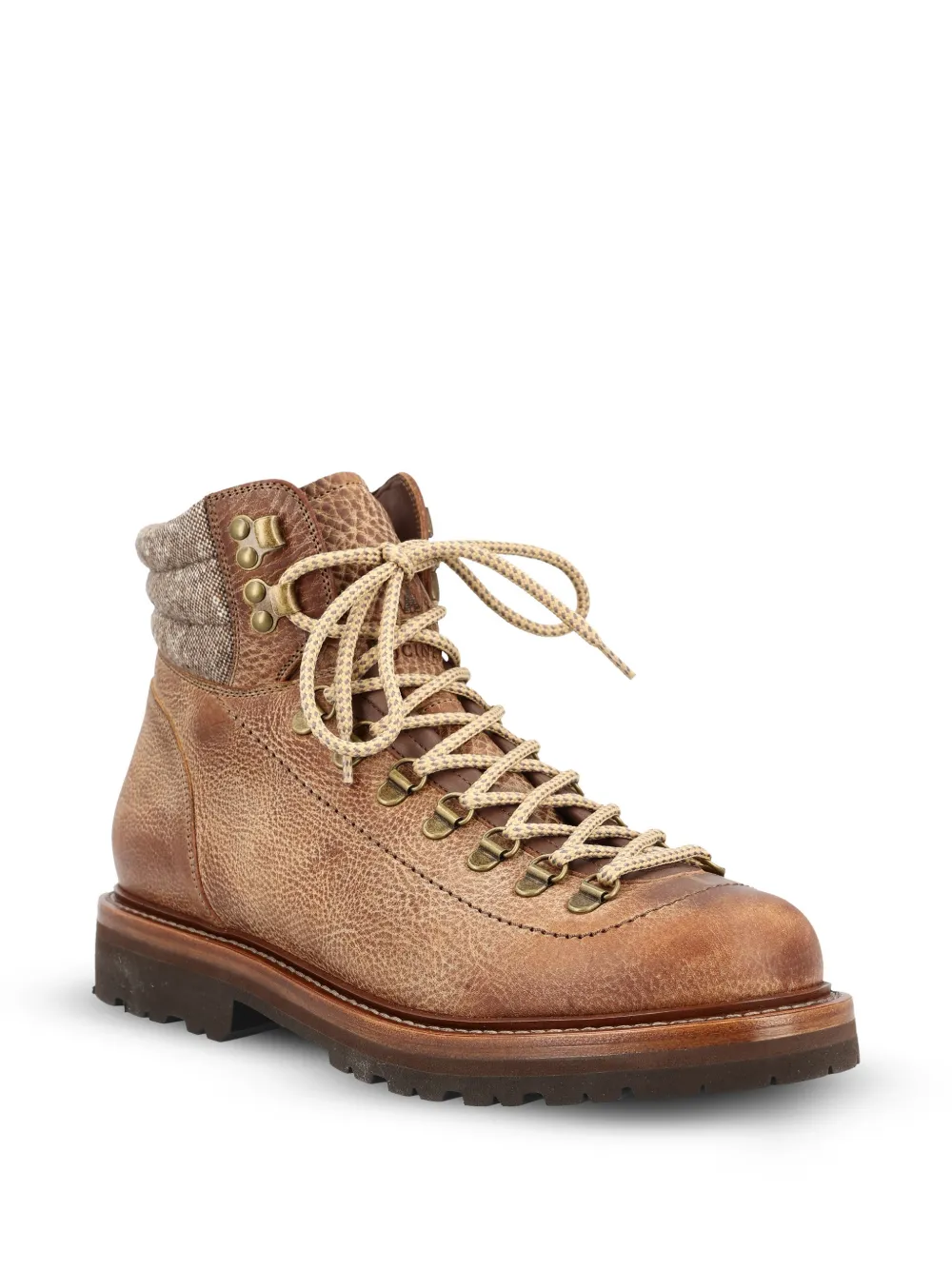 Brunello Cucinelli lace-up panelled boots Bruin