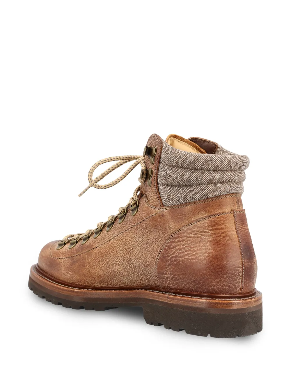 Brunello Cucinelli lace-up panelled boots Bruin