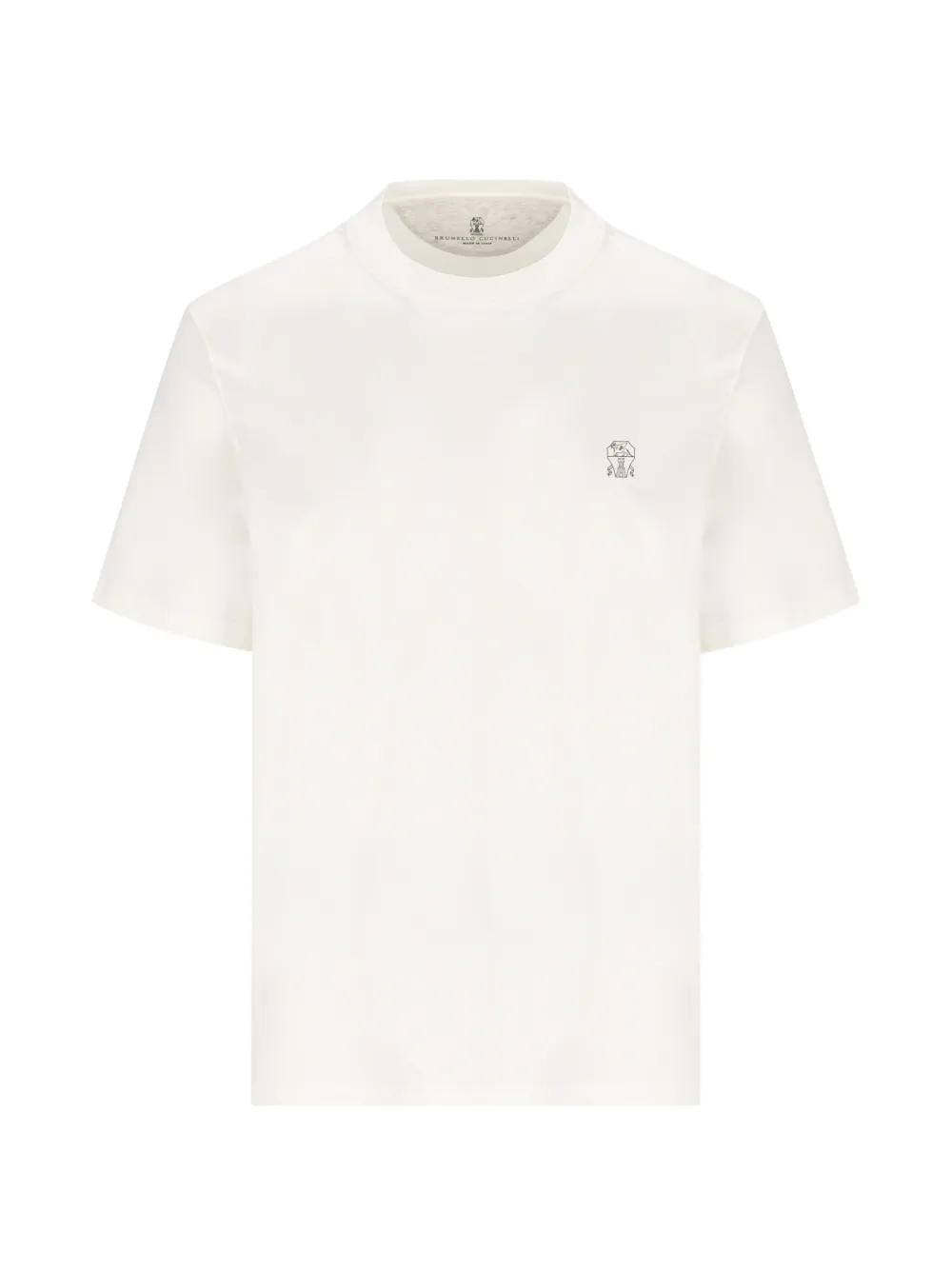 Brunello Cucinelli logo-embroidered jersey T-shirt - Nude