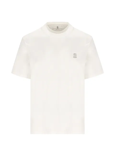 Brunello Cucinelli logo-embroidered jersey T-shirt