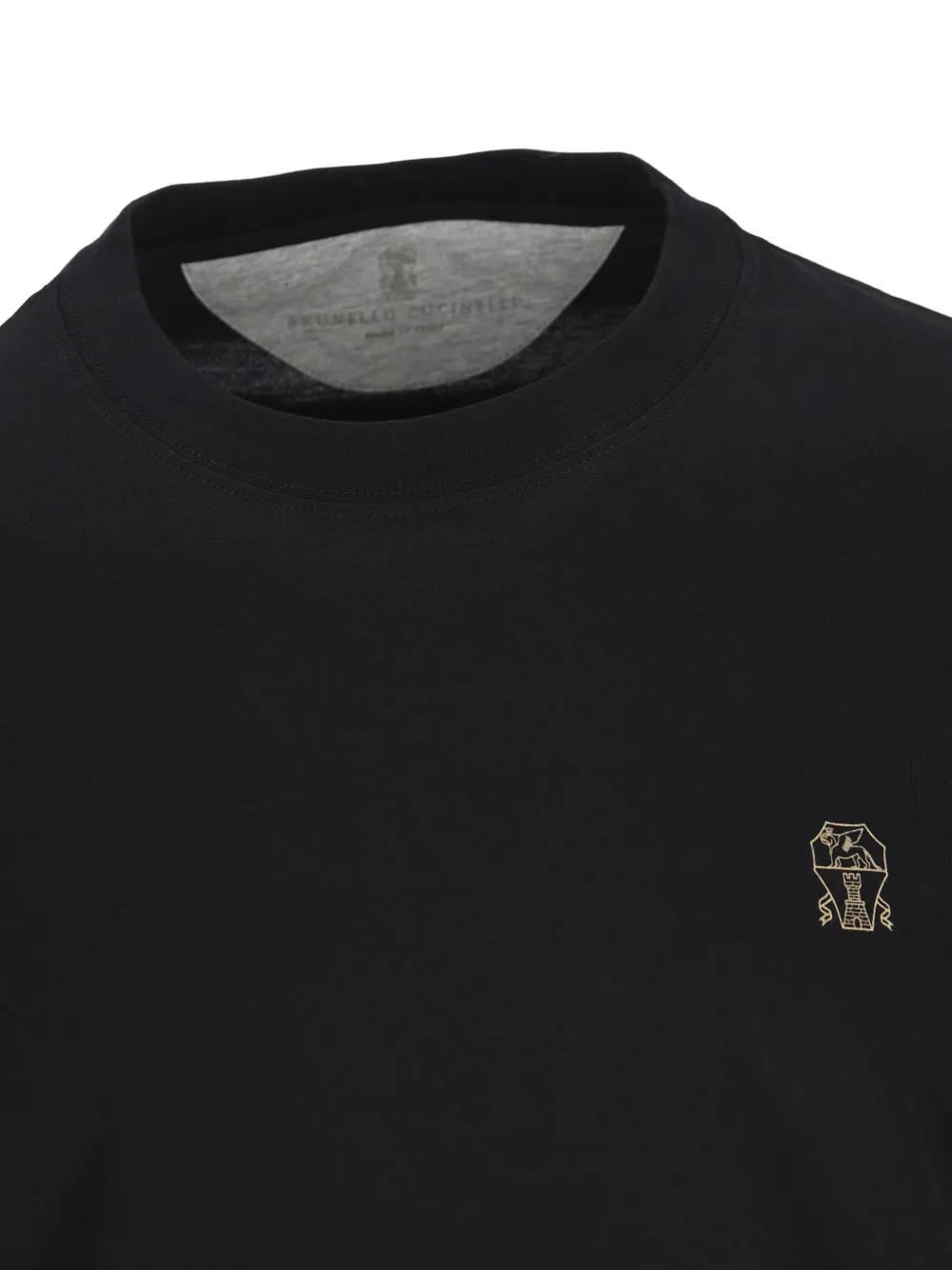 Brunello Cucinelli T-shirt met geborduurd logo Zwart