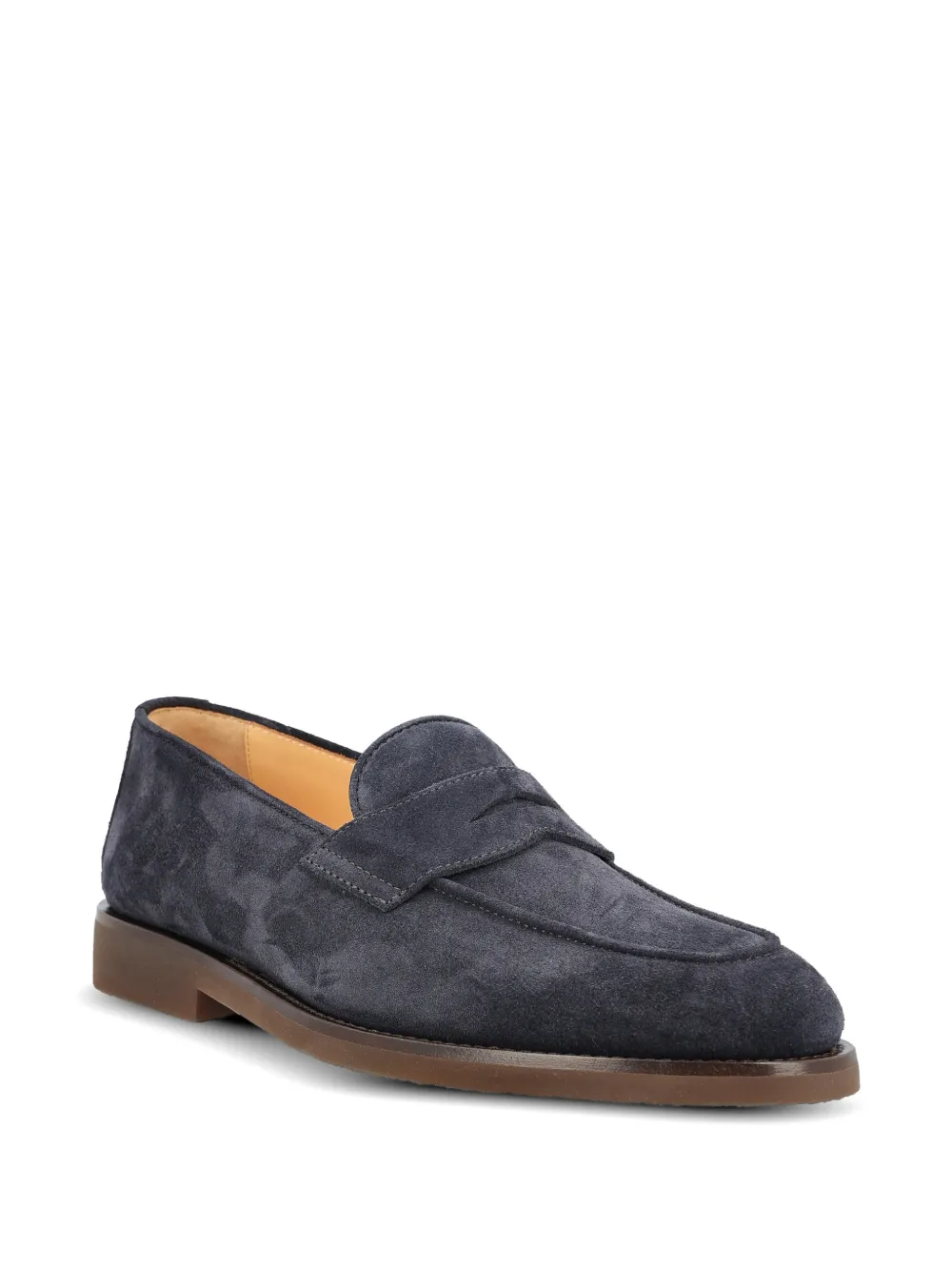 Brunello Cucinelli penny suede loafers Blauw