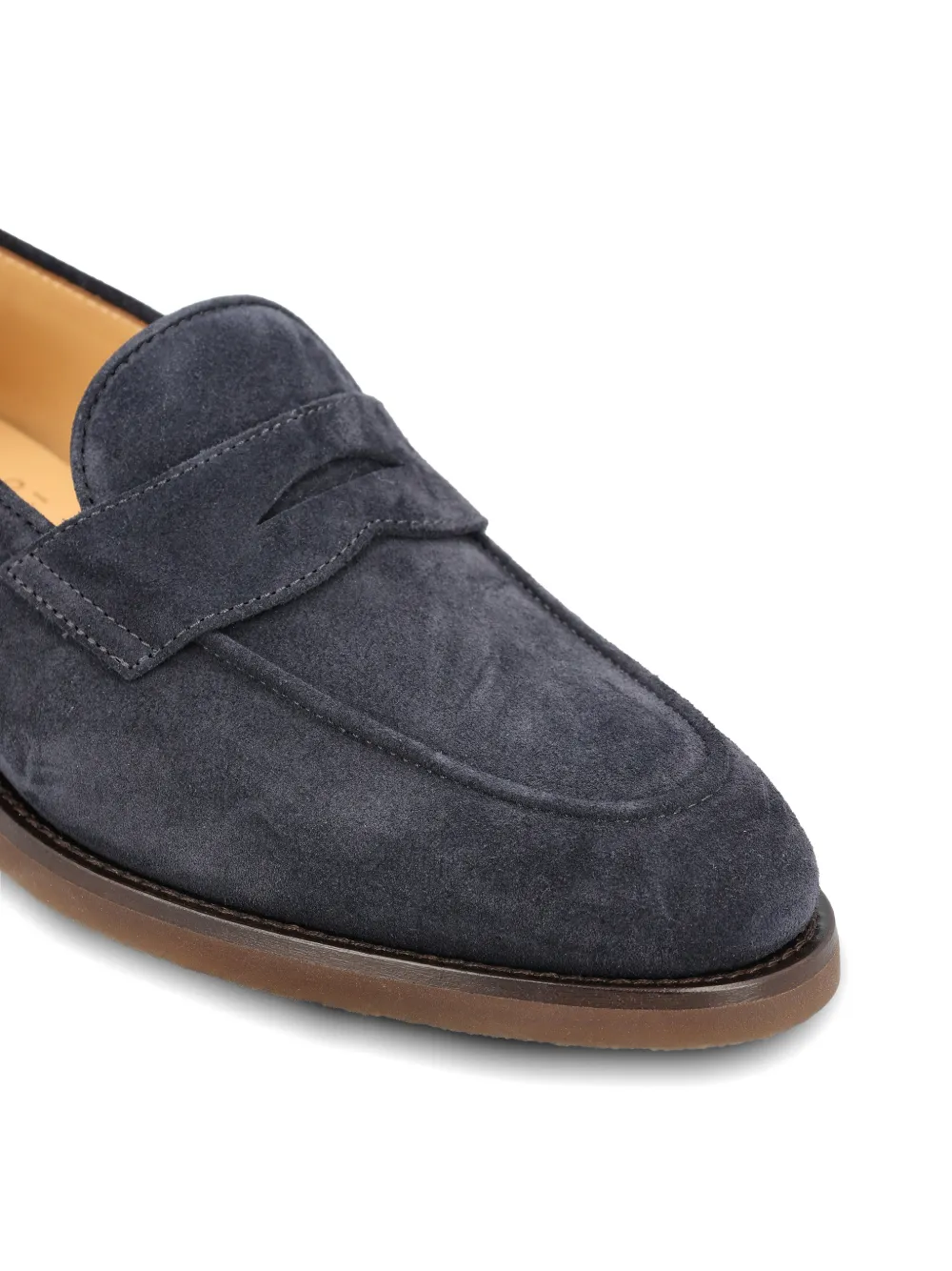 Brunello Cucinelli penny suede loafers Blauw