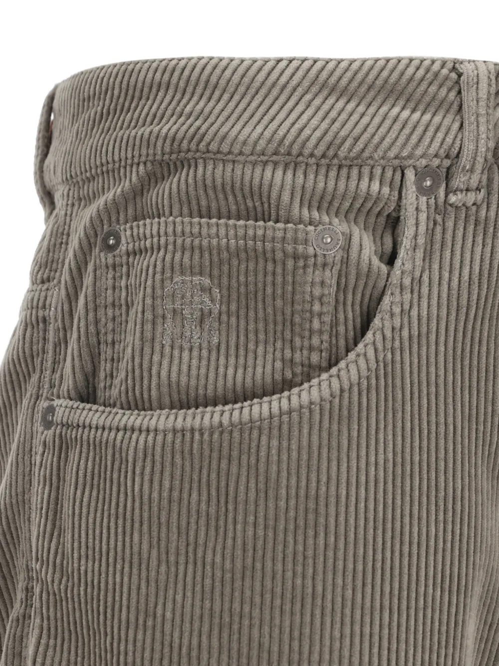 Brunello Cucinelli Ribfluwelen straight broek Grijs