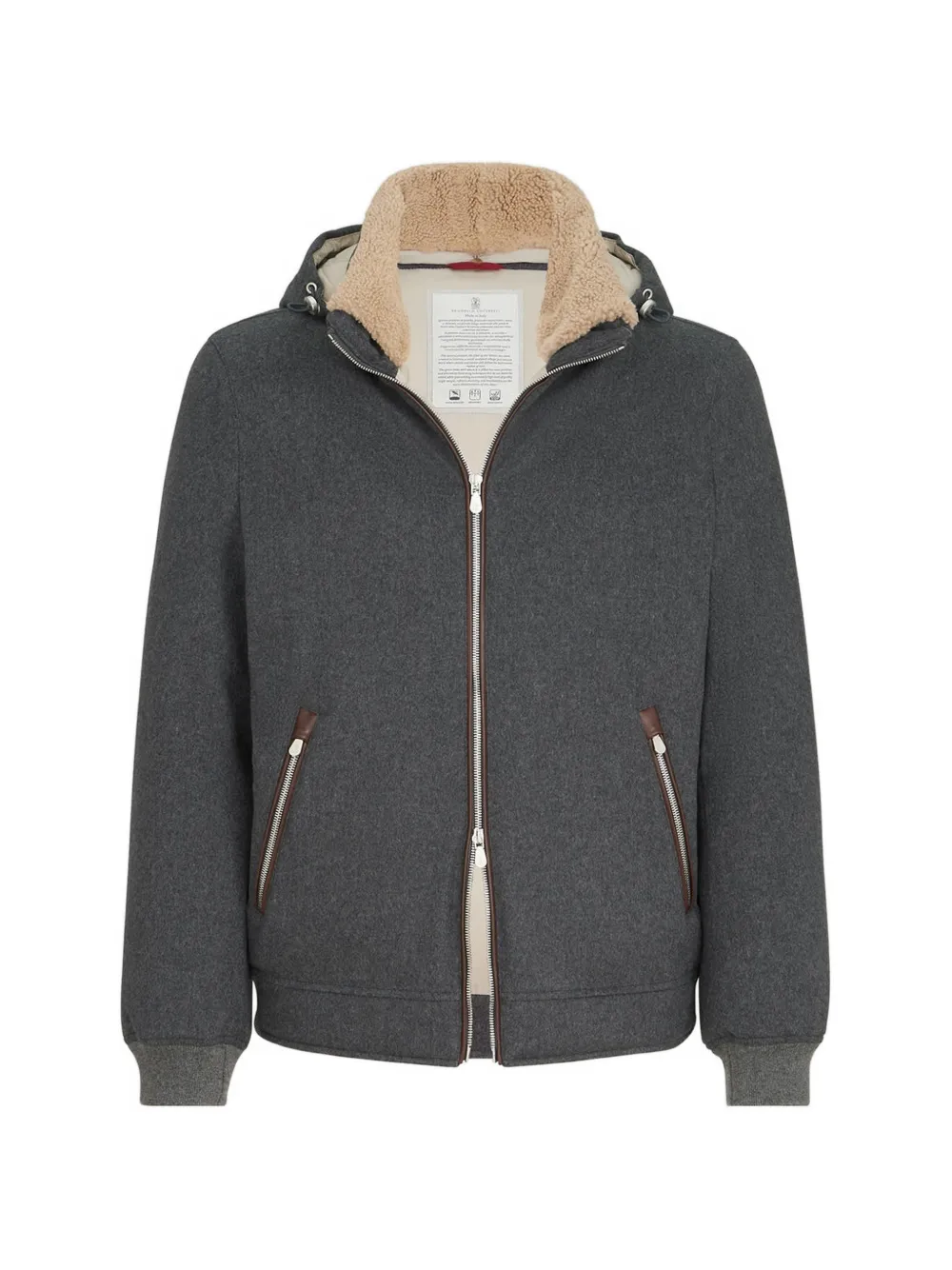 Brunello Cucinelli hooded wool jacket - Grigio