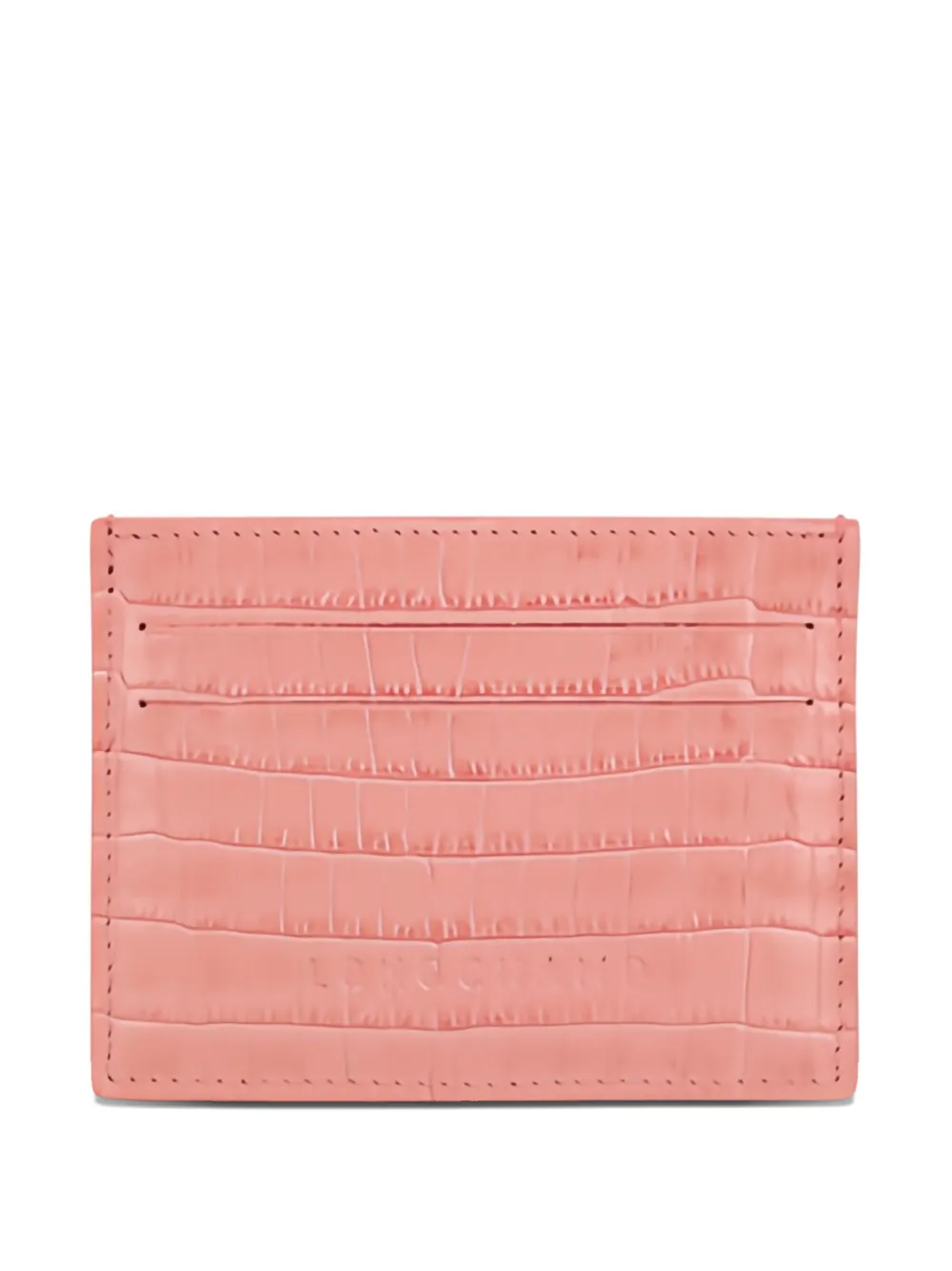 Longchamp croc-effect card holder - Rosa