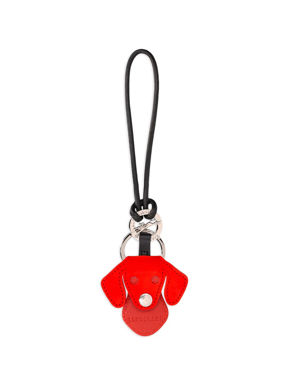 Longchamp Re-Play leather dog keyring - Red