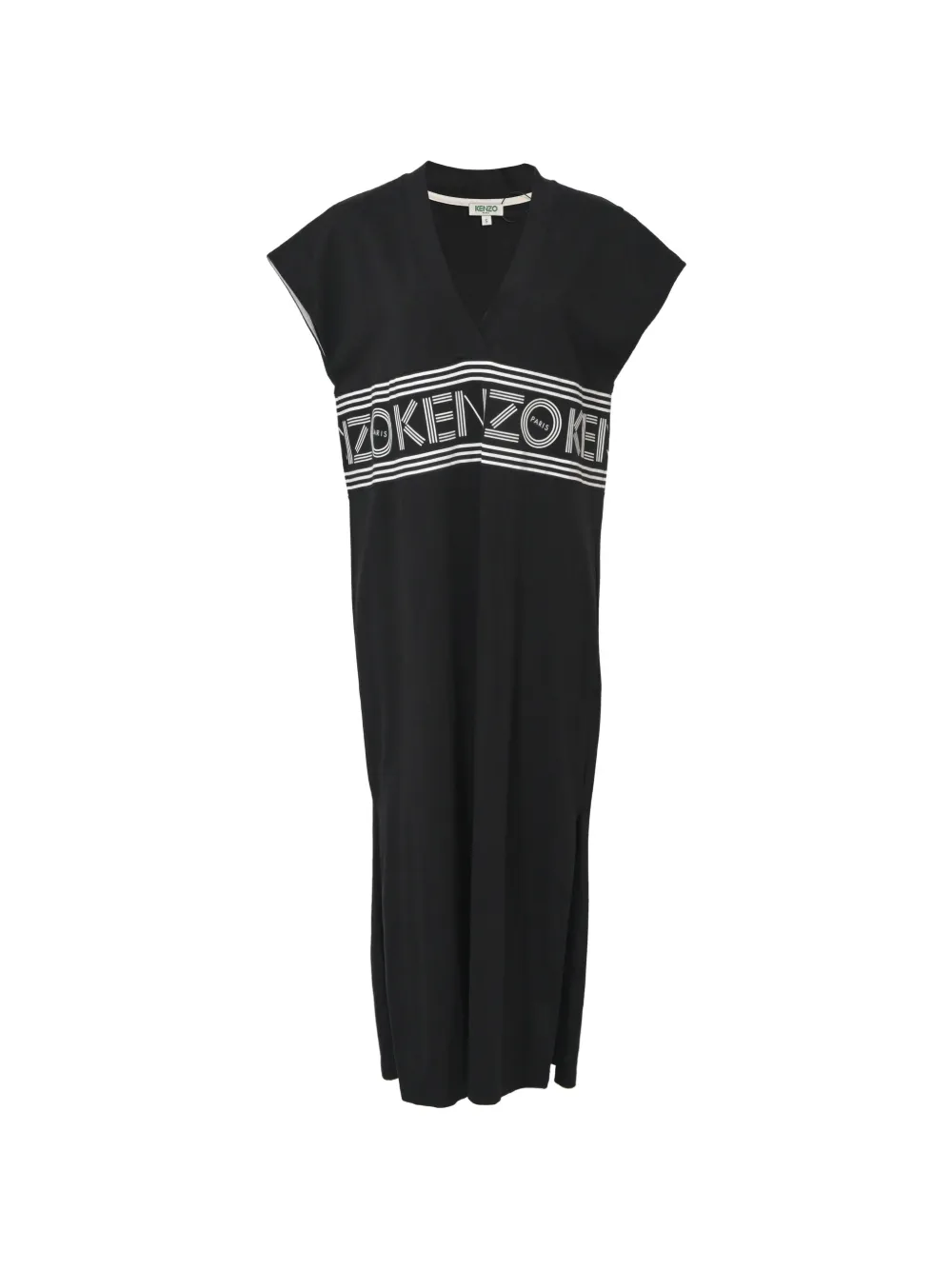 Kenzo Pre-Owned V-neck logo dress - Nero