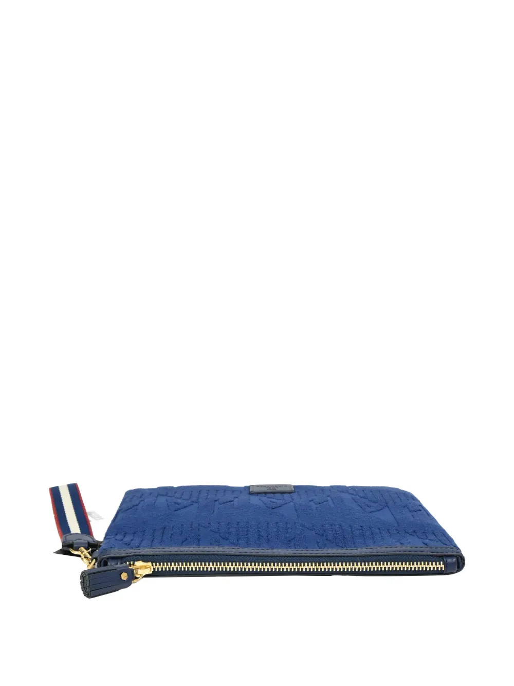 Anya Hindmarch Logo-Embossed Terry pouch - Blu