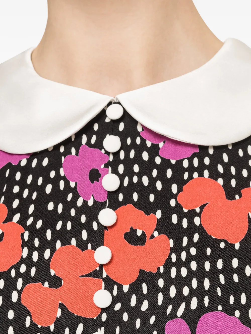 NISSA Midi-jurk met bloemenprint Zwart