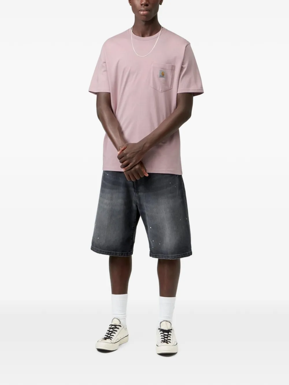 Carhartt WIP T-shirt met logopatch Roze