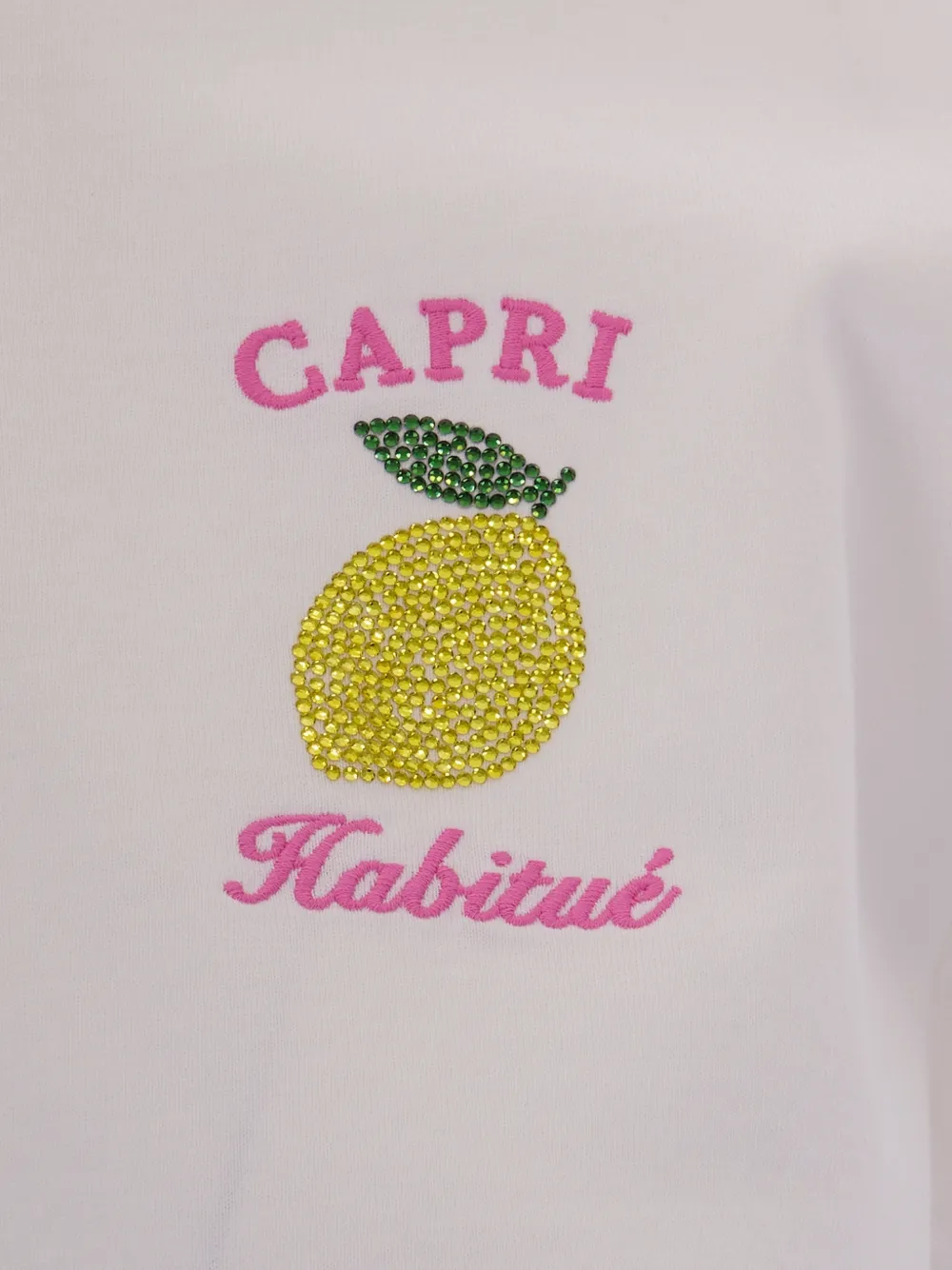 MC2 Saint Barth Emilie Capri Habituè T-shirt met borduurwerk Wit