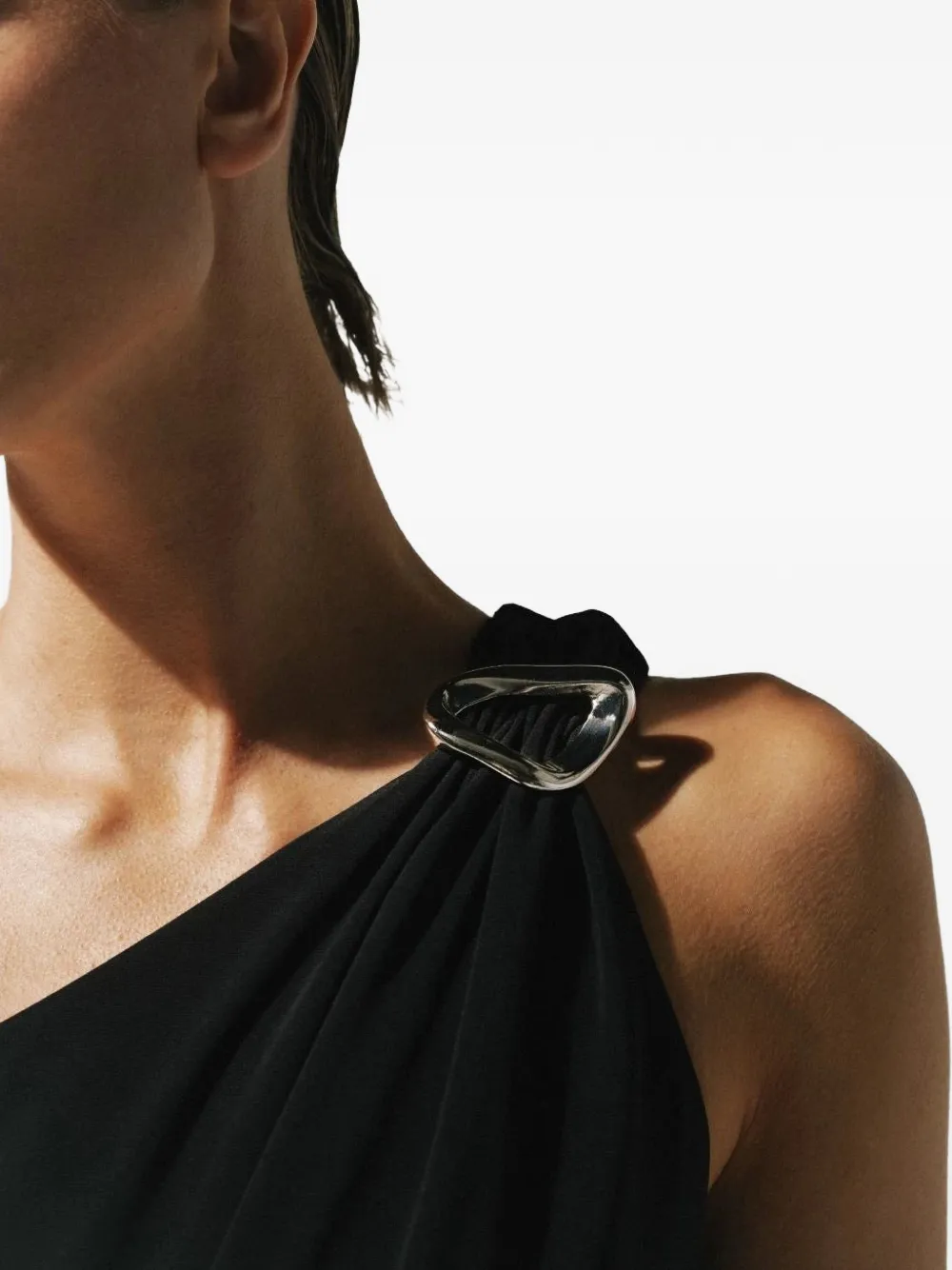 Baobab Canoa asymmetrische maxi-jurk Zwart