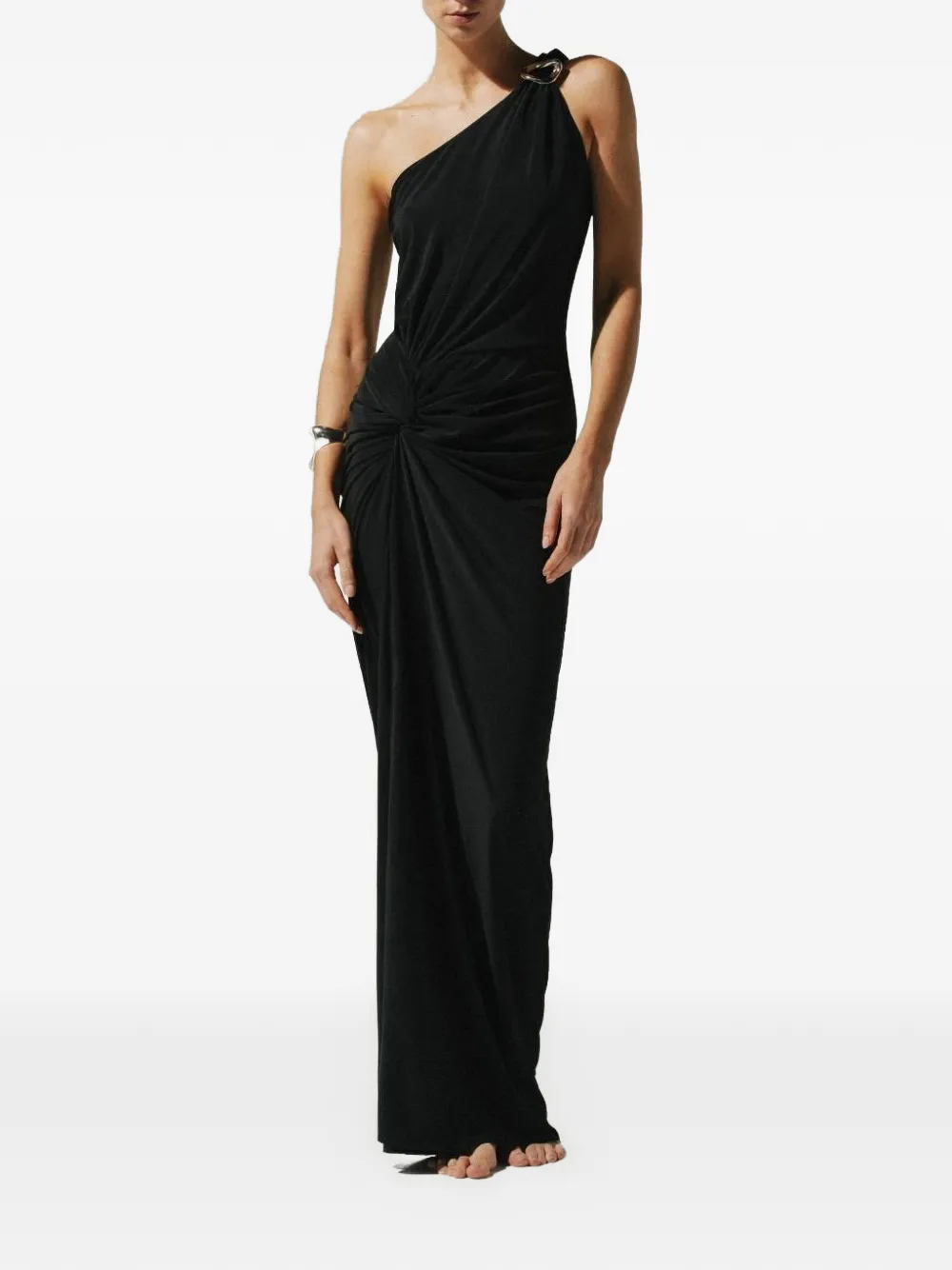 Baobab Canoa asymmetrische maxi-jurk Zwart
