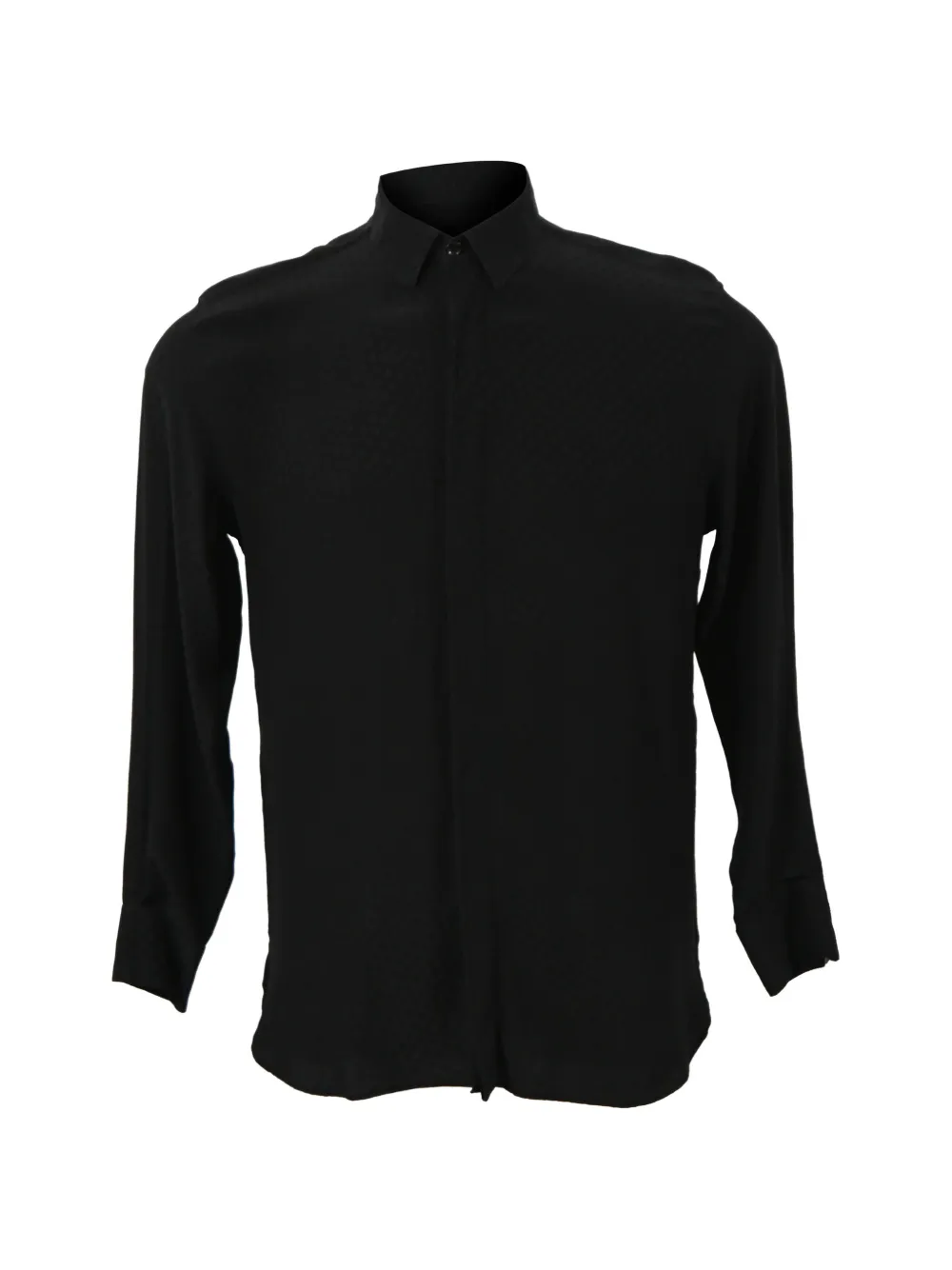 Saint Laurent Pre-Owned textured cotton shirt - Black