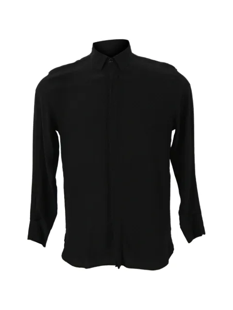 Saint Laurent Pre-Owned camisa texturizada de algodón