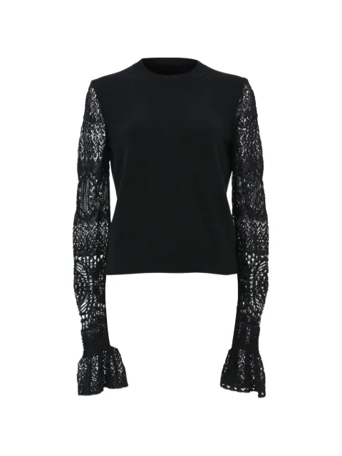 Alexander McQueen Pre-Owned hæklet striktrøje med flæser