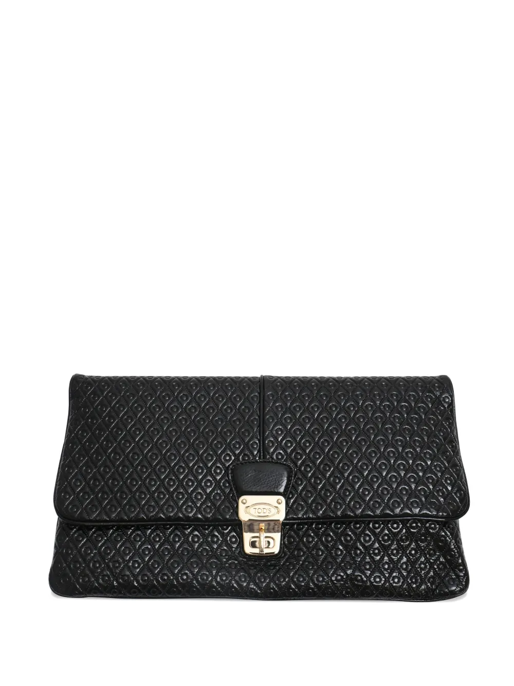 Tod's Vintage Flap patent leather clutch bag - Nero