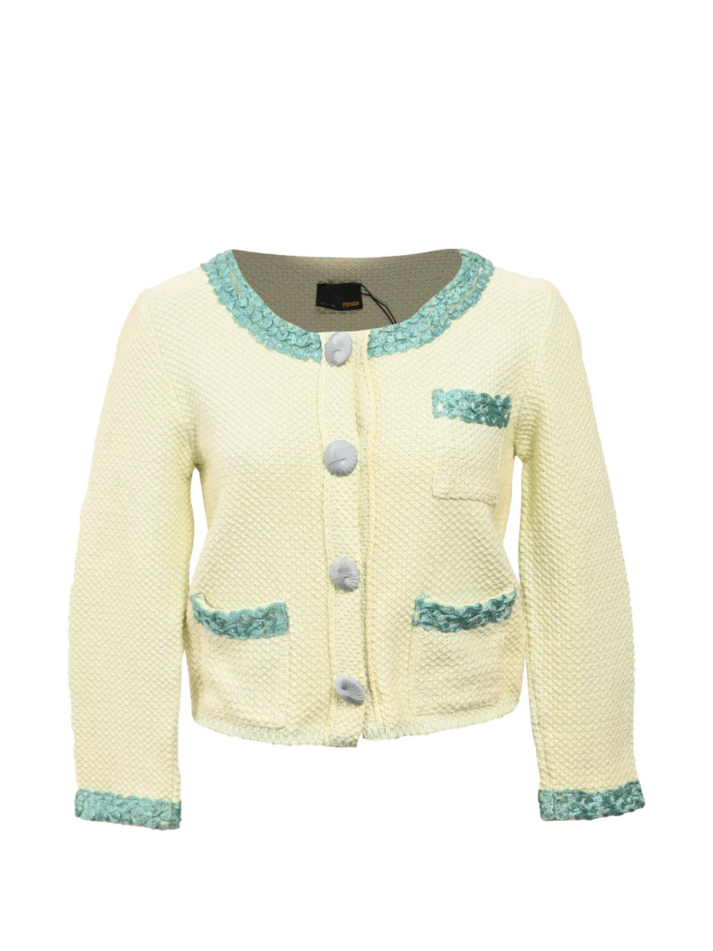 Fendi Pre-Owned knitted embellished-button sweater - Gelb