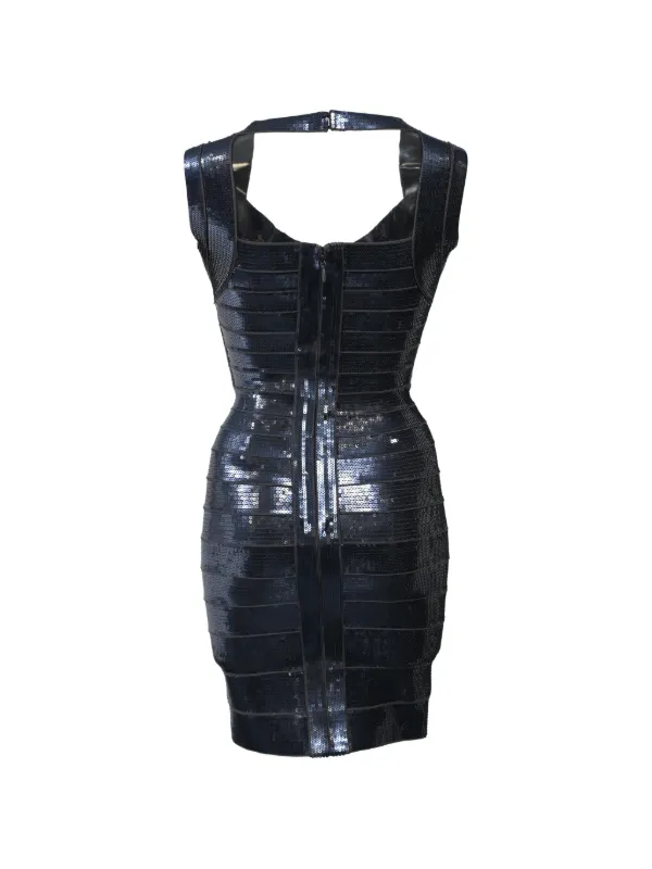 bodycon dress herve leger Hervé Léger Pre-Owned Sequined | Blue Monica Lewinsky's Blue Dress: and a center rehearsal-dinner Size:18 PRE ORDER
