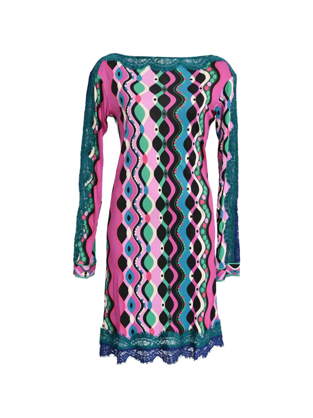 PUCCI Pre-Owned printed lace-detailed dress - Rosa