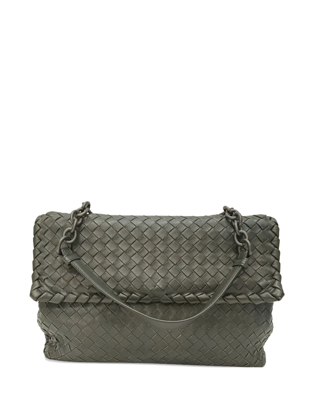 Bottega Veneta Pre-Owned Olimpia intrecciato shoulder bag - Nero