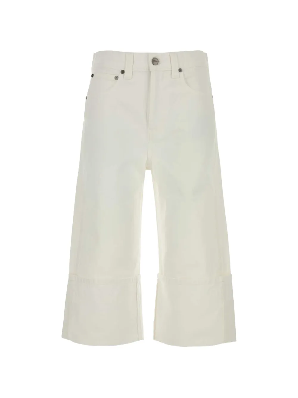 KHAITE turn-up cuff capri jeans - Weiß