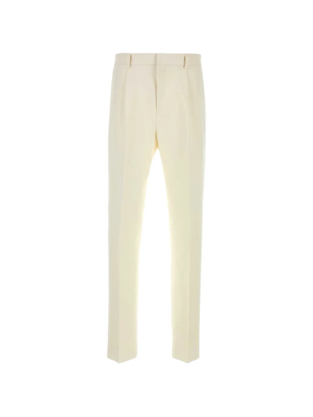Ferragamo Beige Flat Front Pants In White