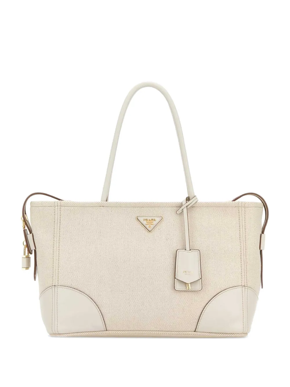 Prada large canvas tote bag - Toni neutri