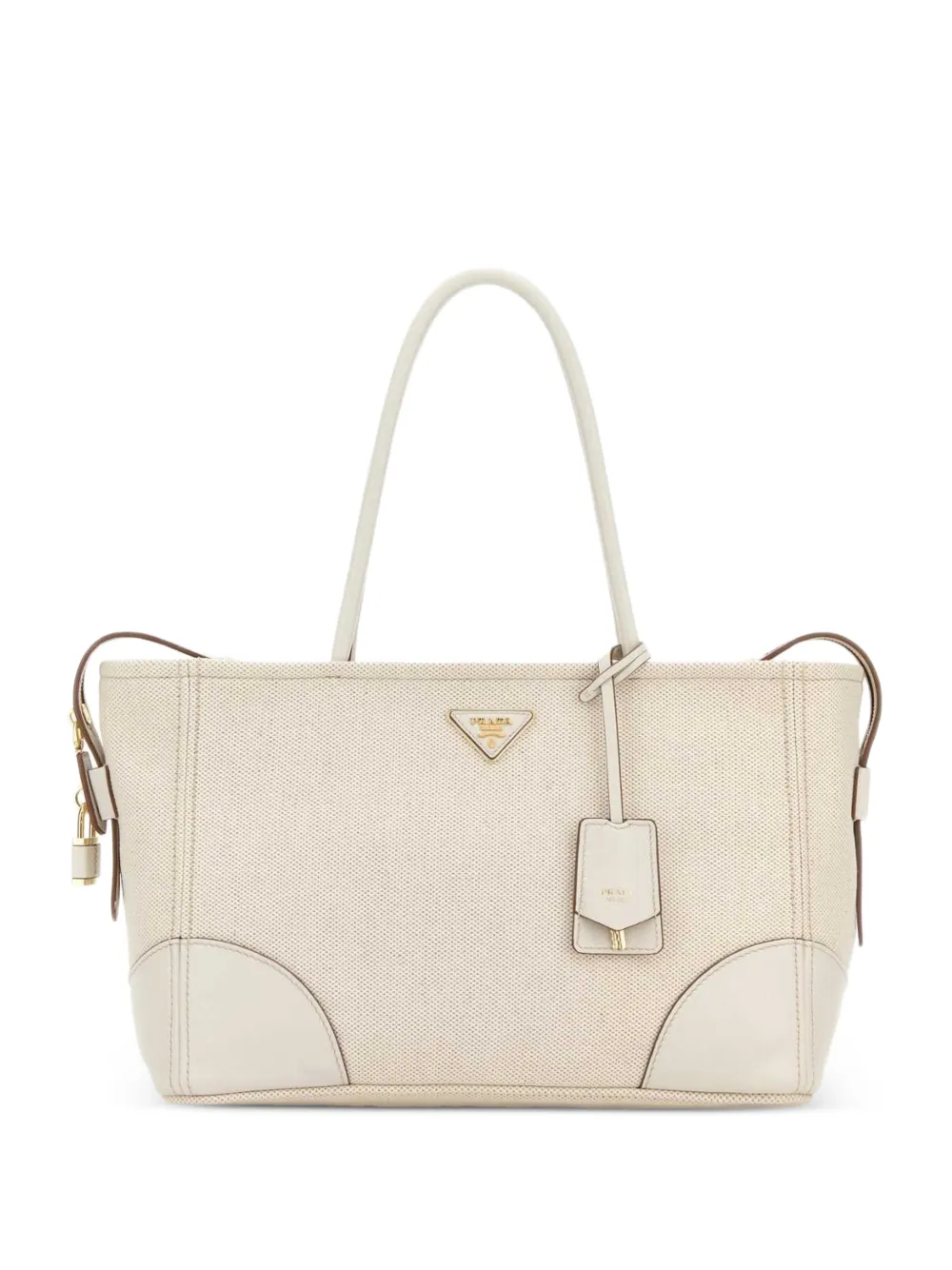 Prada large canvas tote bag - Toni neutri