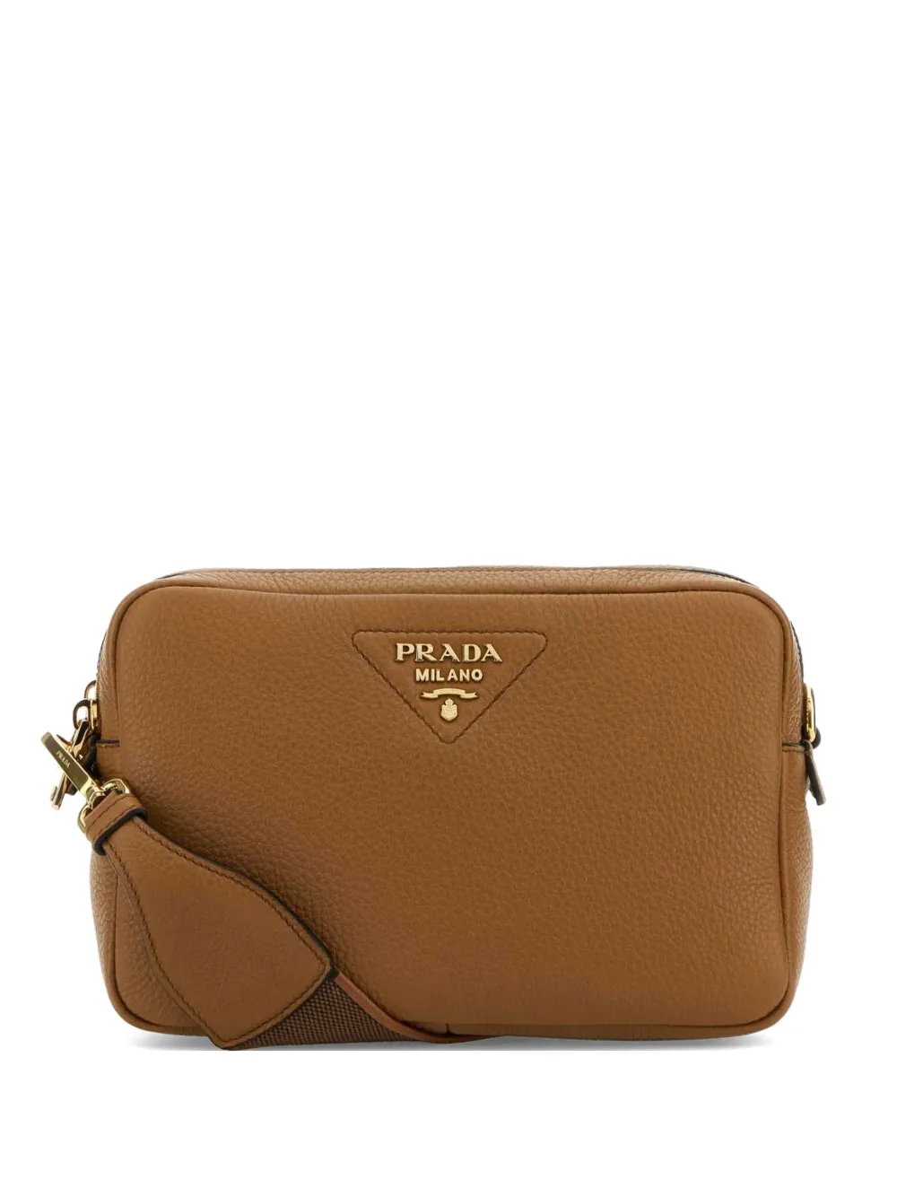 Prada small logo-plaque cross body bag - Braun