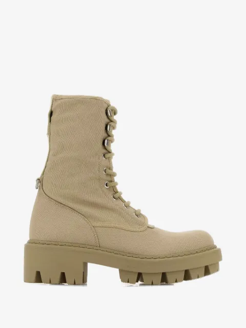 Prada canvas lace-up ankle boots